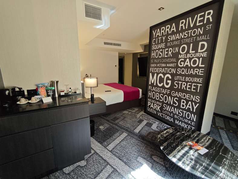 Hotel room at the Pullman Melbourne City Centre on Swanston Street