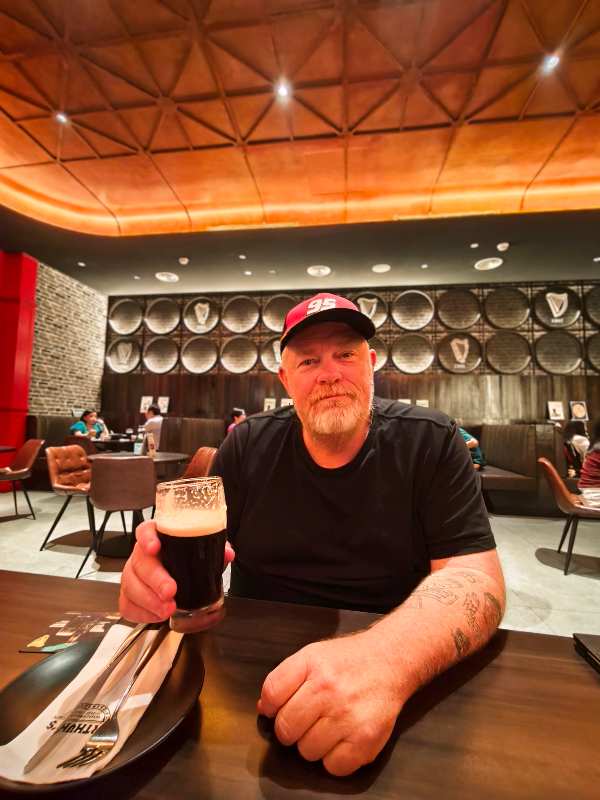 Mark and Bec enjoying a beer in Kuala Lumpur