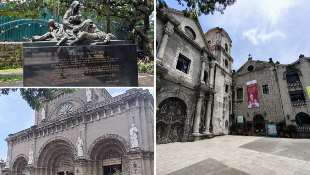 Churches and monuments in Intramuros the old part of Manila Philippines