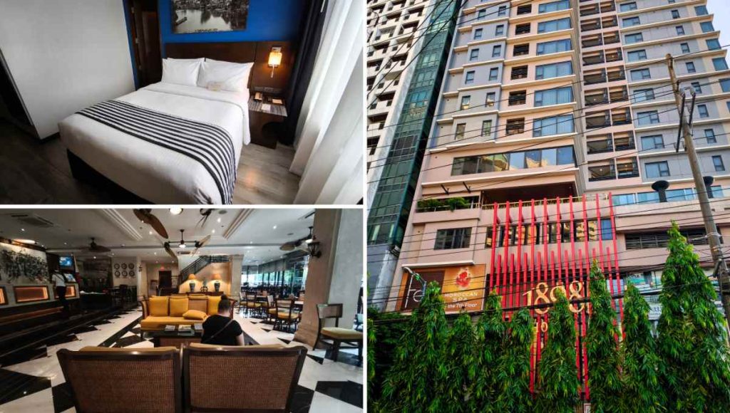 Collage of images of Hotel 1898 Colonia in Makati Manila Philippines
