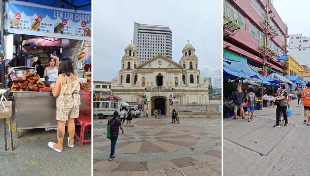 Quinta local market and Quiapo Church in Manila Philippines