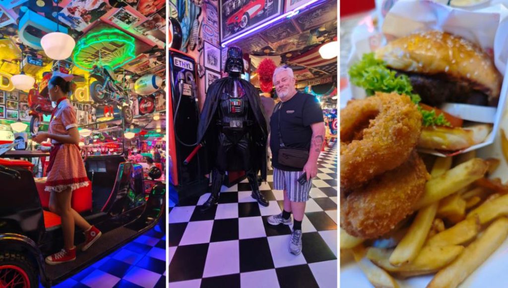 The Filling Station American diner in Makati Manila where Mark and Bec from Street Eats and Window Seats had dinner