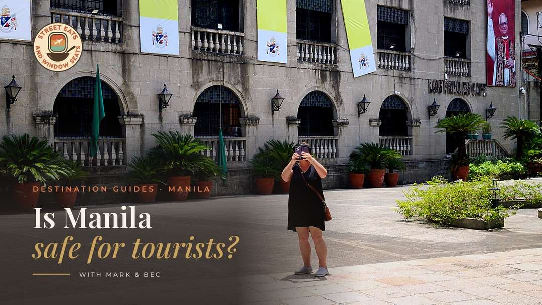 Rebecca standing out the front of the Manila cathedral