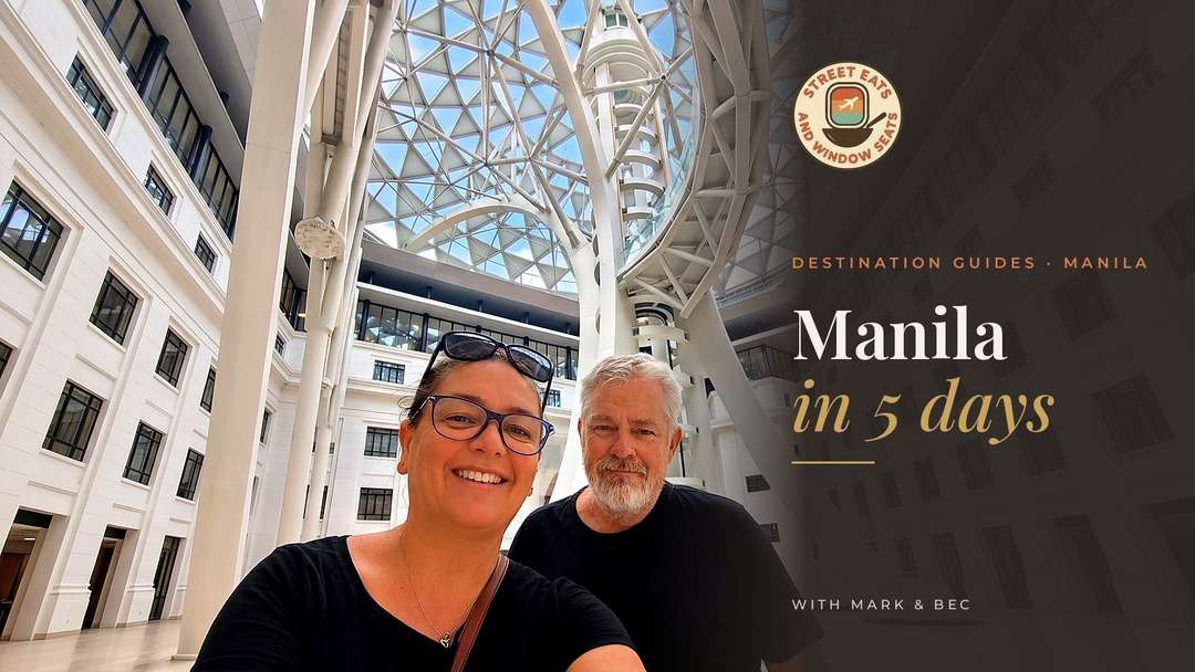 mark and bec at a museum in manila