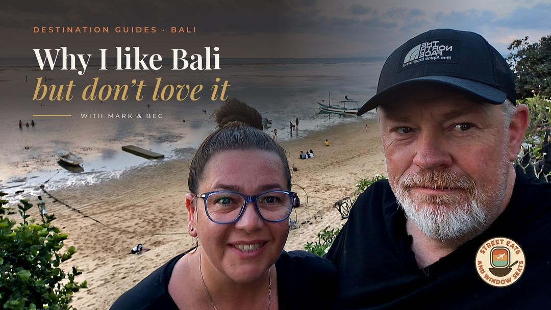 mark and bec at Sanur Beach in Bali