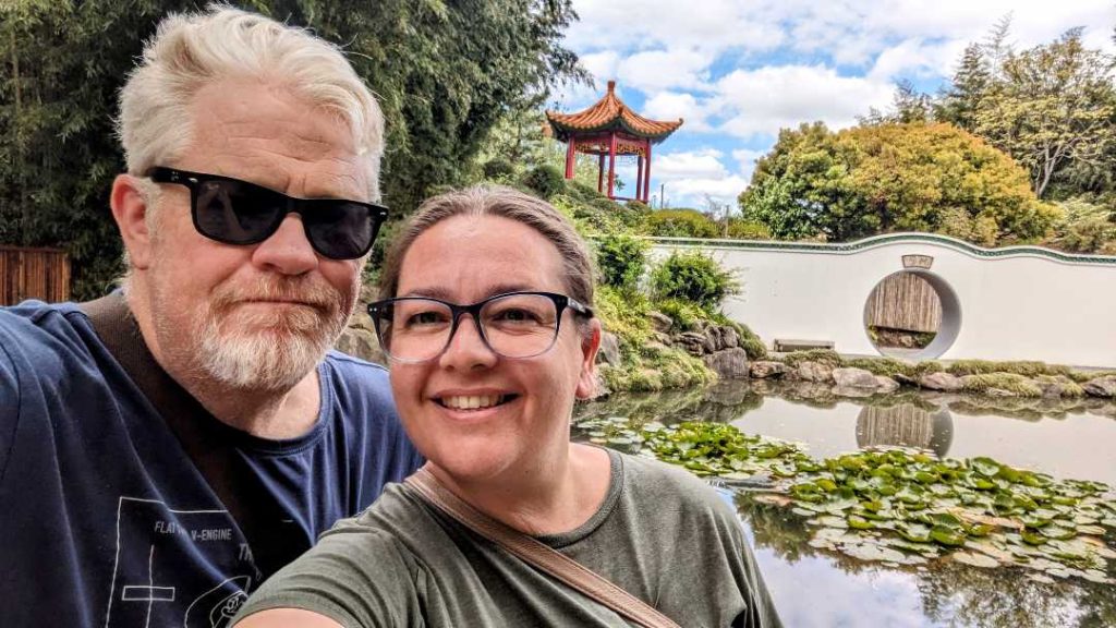 Mark and Bec from Street Eats and Window Seats in Hamilton New Zealand on one of their first trips as a couple without the kids