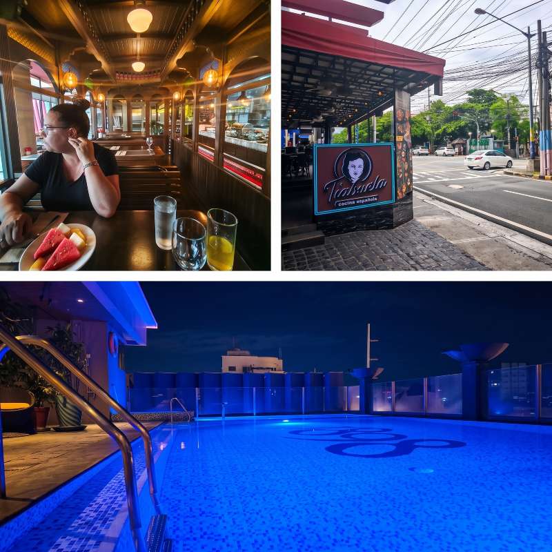 composite image showing scenes at Hotel 1898 Colonia in Makati Manila