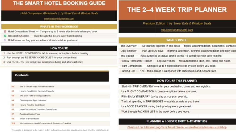 Hotel and trip planner screen shots